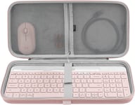 Étui de Clavier Rigide Compatible avec K580, K585 Slim Multi-Device, MK470 Slim sans Fil, Sac de Transport pour Souris compacte Compatible avec MX Anywhere 3 (Rose)