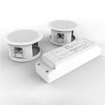 i-Star Ceiling Bluetooth Speakers Complete Kit - Easy To Install Ceiling Speakers Fit in Existing Downlight Cut-Out Easy To Pair Bluetooth White