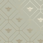 Holden Decor Honeycomb Bee Green Wallpaper 13080 - Metallic Geometric