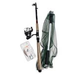 Catch Fishing Sea Essential Fishing Set, Complete Beginner Kit with 2.7m Telescopic Rod, Smooth Reel, Tackle Box, Landing Net, Perfect for Entry Level Sea Anglers