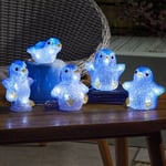 5pc Cute Inlit Ice Penguins Christmas Battery Indoor & Outdoor Lights Xmas Decor