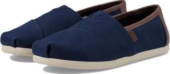 Toms Classic Navy twill Tan Vegan Mens Espadrilles Slipons Shoes