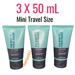 Boots Tea Tree & Witch Hazel Charcoal Face Scrub 3 TUBES 50ml MINI TRAVEL SIZE 