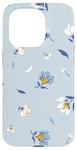 Coque pour iPhone 15 Pro Mini marguerites sur fond bleu clair