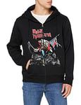 Iron Maiden Men's Scuffed Trooper Zipped Hood Hoodie, Black, Medium