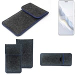 Protective cover for Honor Magic6 Pro dark gray blue edge Filz Sleeve Bag Pouch