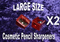 PENCIL SHARPENERS cosmetic FOR LARGE SIZED lg size sharpener eye lip pencil X2