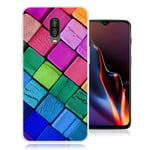 OnePlus 6T fodral med mönstertryck - Färgglada Block