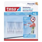 Tesa Självhäftande krok transparent 1kg | 2st