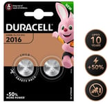 2 x Duracell CR2016 3V Lithium Coin Cell Battery 2016 DL2016 BR2016