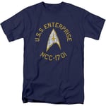 Blue Distressed Uss Enterprise Star Trek T-Shirt