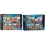 Ravensburger Happy Days Collection No.6 Nostalgic Work Day Memories 4x 500 Piece Jigsaw Puzzles & Happy Days Collection No.2 Days Out 4x 500 Piece Jigsaw Puzzle