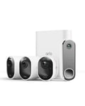 Arlo Ultra 2 Full Home Security Kit - 4K Smart Cameras x3 and FHD Video Doorbell, Wireless Outdoor Camera with Advanced Colour Night Vision, Motion Sensor, Siren, 2-Way Audio, Secure Trial Period