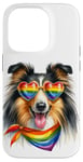 Coque pour iPhone 14 Pro Rainbow Pride Border Collie Chien LGBT Chiot LGBTQ Love Pride