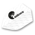 Gunn & Moore Unicorn Ailettes de fléchettes | Design ondulé texturé Blanc | Forme Bouclier | Polyester Pet Durable 75 microns