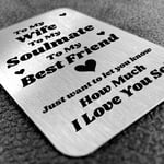 Perfect Valentines Day Gift For Wife Anniversary Gift For Her Metal Card