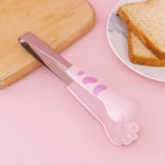 Kitchen Cooking Tong Cute Cat Shape Stainless Steel Small Salad Barbecue Foo