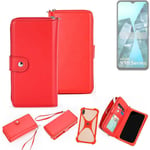 2in1 cover wallet + bumper for Vivo Y18i Phone protective Case red