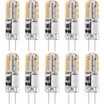 10x G4 LED-lampor 12V AC/DC Varmvit 3000K 2W, dimbara