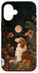 Coque pour iPhone 16 Nova Scotia Toller Moon Flowers Cottagecore Chien Maman