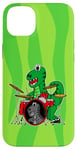 Coque pour iPhone 14 Plus Drumming T-Rex Jeu de tambours dinosaures