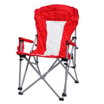 Chaise De Camping Hwc-L50, Chaise Pliante Chaise De Pêcheur Chaise De Régie, Lavable Housse De Protection Acier Tissu/TextileRouge