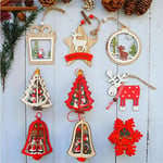 NENEO 9 Pièces Décoration Sapin de Noël 3D Pendentif Bois Noël Arbre DIY Fête Suspension pour Sapin Noel pour Décoration Sapin Noël Cheminée de Fenêtre