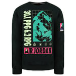 Nike Air Jordan Long Sleeve Crew Neck Black Pullover Mens Sweaters CT3492 010 Cotton - Size Large