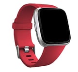 Bobo Compatible with Fitbit Versa Strap/Fitbit Versa 2 Strap, Soft Silicone Sport Replacement Straps for Fitbit Versa 2/Fitbit Versa/Versa Lite/Versa SE Small Large (Large, Red)
