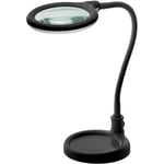 LED förstoringslampa med svanhals 6W - Svart, bordlampa, klämma