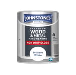 Johnstone's Non Drip Gloss White Paint For Wood & Metal 750ml