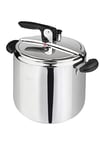 Barazzoni Marmite à pression Amelia+, ø26 cm, capacité 12 L, inox 18/10, fabriqué en Italie, 12 litres, acier et noir