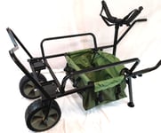 BISON HEAVY DUTY FISHING TWO WHEEL BARROW, BARROW BAG + Y BAR FISHING TROLLEY