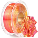 SUNLU Silk PLA Plus Filament d'imprimante 3D, filament PLA+ brillant bicolore 1.75 mm, 360° dévoile des couleurs variées, précision dimensionnelle +/- 0.02mm, bobine de 1kg (2.2lb), Soie Rouge Or