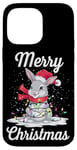 Coque pour iPhone 14 Pro Max Merry Christmas Bunny Santa Christmas Eve Party Christmas Lights