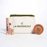 La Provençale Bio - Trousse Maquillage - 3 produits Bio & Naturel - Mascara, Rouge à Lèvres et Poudre Bonne mine