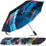 ZUOYOUZ Parapluie Pliant, Petit Parapluie de Poche Solide Portable, Parapluie Anti Tempete à Ouverture et Fermeture Automatiques, Parapluie Resistant au Vent pour Hommes et Femmes