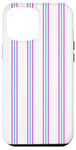 Coque pour iPhone 12 Pro Max Blanc Rose Bleu rayé Girly Esthétique Preppy Stripe