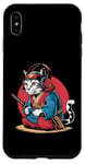 Coque pour iPhone XS Max Japon Kawaii Cat Samurai Casque Casque Manette de Jeu Vidéo