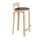 Artek - High Chair K65, Klarlackade ben och ryggstöd, Vit laminat sits - Barstolar - Alvar Aalto - Träfärgad - Trä