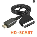 Portabel HDMI till SCART-omvandlarkabel Video Audio Adapterkabel för {FW} HD SCART