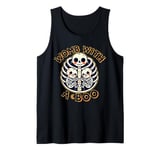 Skeleton Twin Pregnancy Announcement Halloween Pregnant Mom Tank Top