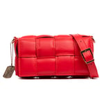 FIRENZE ARTEGIANI. Anela Women's Shoulder Bag, Genuine Leather Sauvage Finish, Padded 22 x 8.5 x 12 cm, Colour: Red, red, Utility