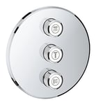 GROHE Grohtherm Smartcontrol Triple Volume Control Trim Set for Concealed Installation, with Three Valves Round Shape, Chrome Finish, Made In Germany By GROHE 29122000