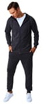 Björn Swensen Survêtement en coton pour homme - Survêtement de sport - Pantalon de jogging - Veste de survêtement pour homme, anthracite, L