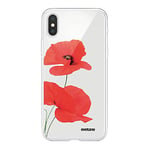 Evetane - Coque Silicone Compatible iPhone X/XS - Protection Intégrale 360, Fine et Transparente - Coque Avant & Arrière - Haute Résistance - Coquelicot