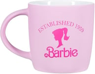 Paladone Tasse en céramique sous licence officielle Barbie avec logo rose pour eau, thé glacé ou café, tasse à collectionner pour les fans de cinéma, cadeau pour femme et décoration de bureau