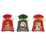 Kit de point de croix compté: sac Pot-Pourri: figurines de Noël: lot de 3