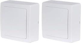 DEBFLEX Interrupteur va et vient - Prises electriques Standard - Prise extra plate - Prise murale - Interrupteur va et vient sans Fil - Prise murale - Gamme Blok - Sortie De Cable Blanc (Lot de 2)