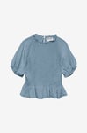 Vero Moda - Blus vmPhoebe SS High Neck Top - Blå